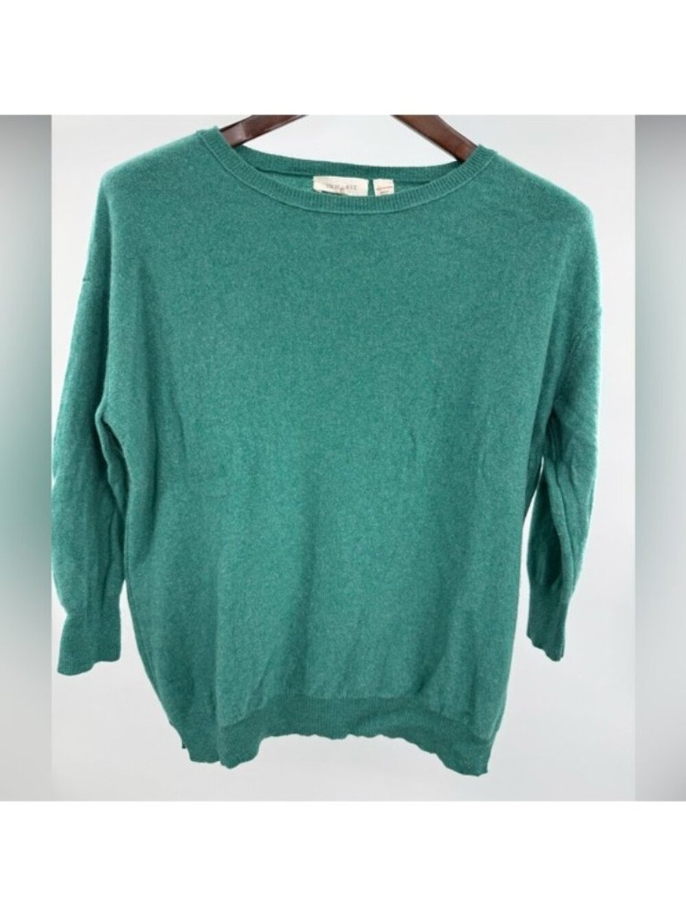 Inhabit 100% Cashmere Sweater Women’s Medium Teal Green Crewneck Luxury Fall